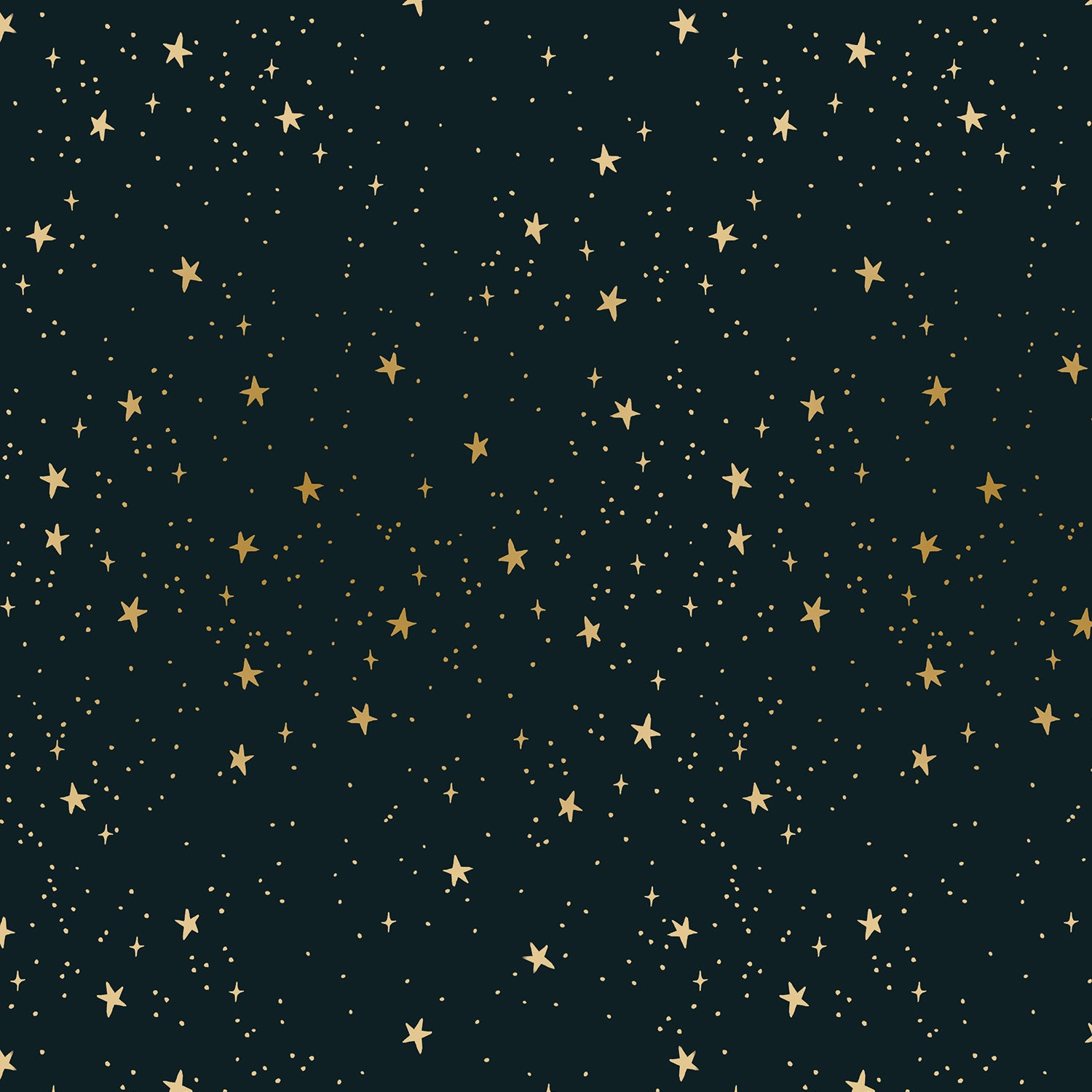 Stars Metallic Gold on Black - Primavera